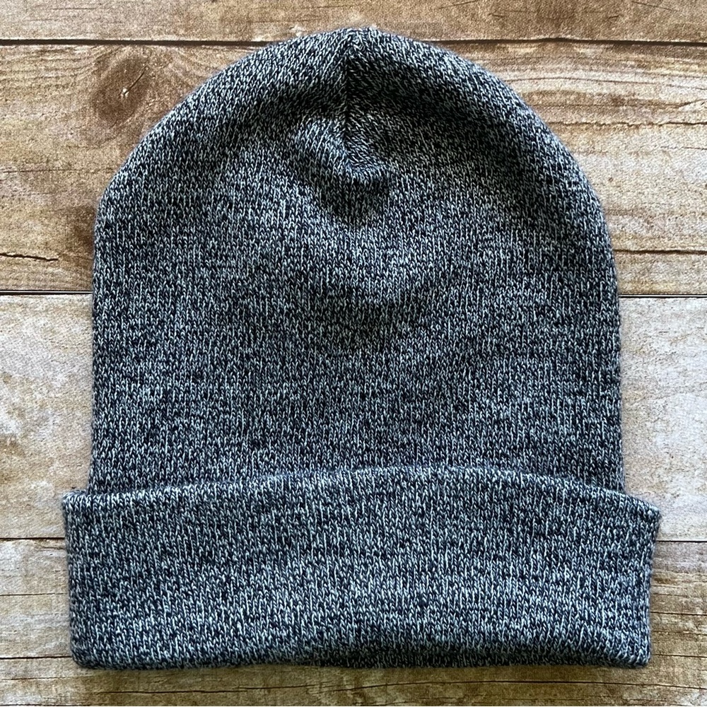 Old Navy Mens Marled Grey Knit Beanie Hat One Size Acrylic Winter Cuffed Cap